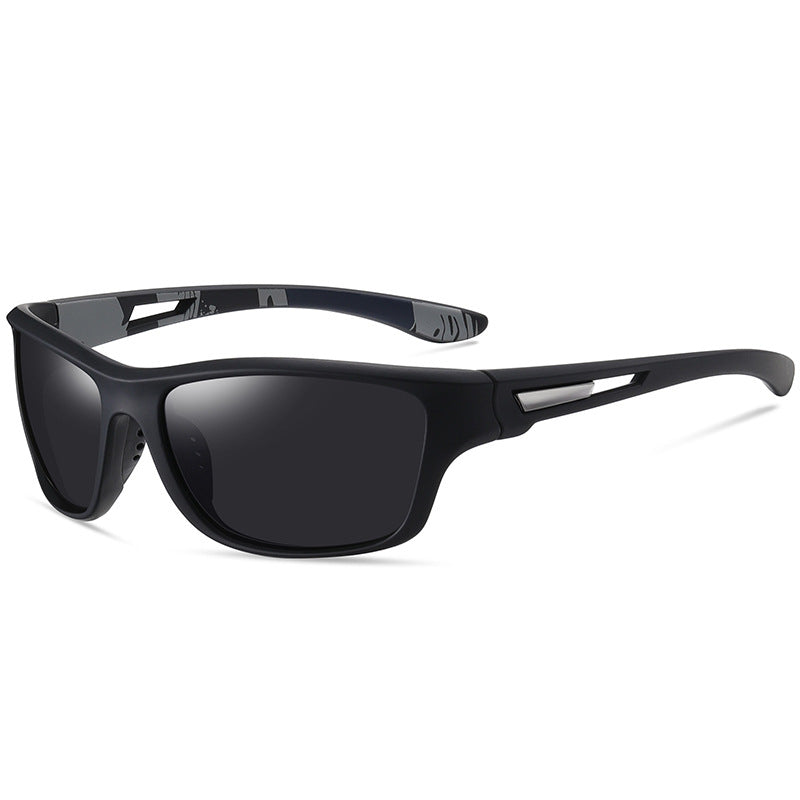 (6 PACK) Wholesale Sports Sunglasses 2023 - BulkSunglassesWholesale.com - Black Frame Black Black Lens ()