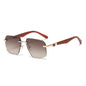 (6 PACK) Rimless Men Wood Wholesale Sunglasses 2022 M922301 - Bulk Sunglasses Wholesale