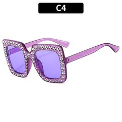 (6 PACK) Wholesale Sunglasses Square Unique Women 2023 - BulkSunglassesWholesale.com - Dark Purple Frame Purple Lens