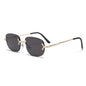 (6 PACK) Wholesale Sunglasses Vintage Small Oval Women Rimless Fashion New Arrival 2023 - BulkSunglassesWholesale.com - Gold Frame Black Black Lens