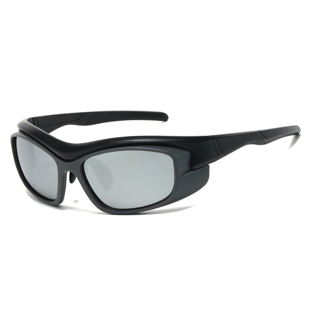 (6 PACK) Wholesale Sunglasses New Arrival Sport Women Outdoor Cycling 2023 - BulkSunglassesWholesale.com - Black Grey Frame Mirrored Lens