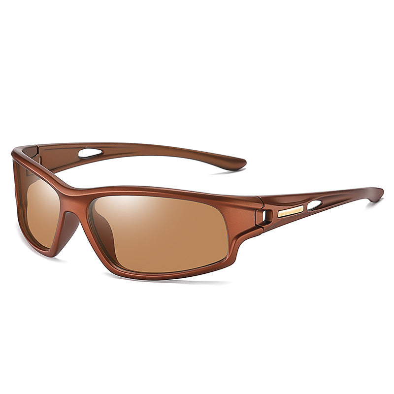 (6 PACK) Wholesale Sports Sunglasses New Arrival Cycling Sport Polarized Men Night Vision 2023 - BulkSunglassesWholesale.com - Tea Frame Tea Lens