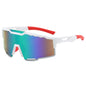 (12 PACK) Wholesale Sports Sunglasses New Arrival Sport Outdoor Fashion Cycling 2023 - BulkSunglassesWholesale.com - White Frame Green Mirrored