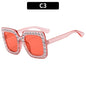 (6 PACK) Wholesale Sunglasses Square Unique Women 2023 - BulkSunglassesWholesale.com - Pink Frame Red Lens
