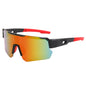 (12 PACK) Wholesale Sports Sunglasses New Arrival Outdoor Sport Cycling Fashion 2023 - BulkSunglassesWholesale.com - Black Frame Purple Red Mirrored