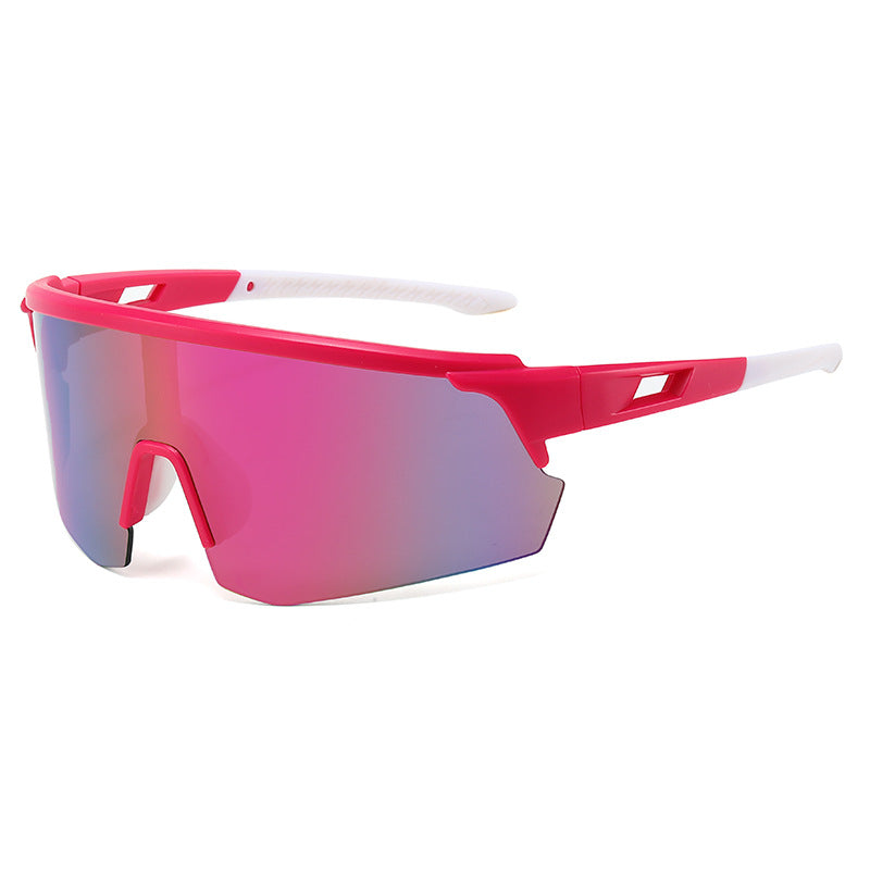 (12 PACK) Wholesale Sports Sunglasses New Arrival Outdoor Windproof Unisex Cycling Sport 2024 - BulkSunglassesWholesale.com - Red Pink Mirrored
