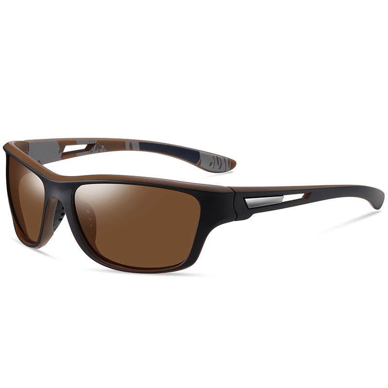 (6 PACK) Wholesale Sports Sunglasses 2023 - BulkSunglassesWholesale.com - Brown Frame Tea Lens ()