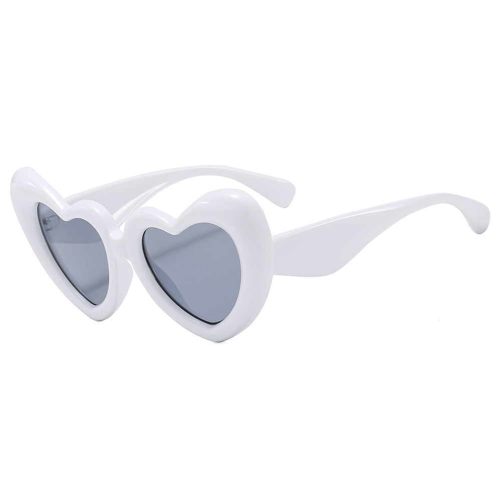 (6 PACK) Wholesale Sunglasses New Arrival Fashion Inflated Fashion Women 2023 - BulkSunglassesWholesale.com - White Frame Black Lens
