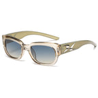 (6 PACK) Wholesale Sunglasses New Arrival Square Trendy Korean Vintage Women Unique Street 2024 - BulkSunglassesWholesale.com - Clear Tea Frame Grey Yellow