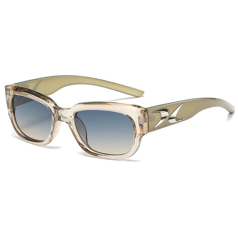 (6 PACK) Wholesale Sunglasses New Arrival Square Trendy Korean Vintage Women Unique Street 2024 - BulkSunglassesWholesale.com - Clear Tea Frame Grey Yellow