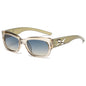 (6 PACK) Wholesale Sunglasses New Arrival Square Trendy Korean Vintage Women Unique Street 2024 - BulkSunglassesWholesale.com - Clear Tea Frame Grey Yellow
