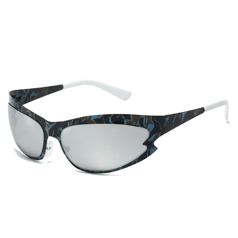 (6 PACK) Wholesale Sunglasses New Arrival Cat Eye Unique Fashion Cycling Sport 2023 - BulkSunglassesWholesale.com - Black Frame Mirrored Lens