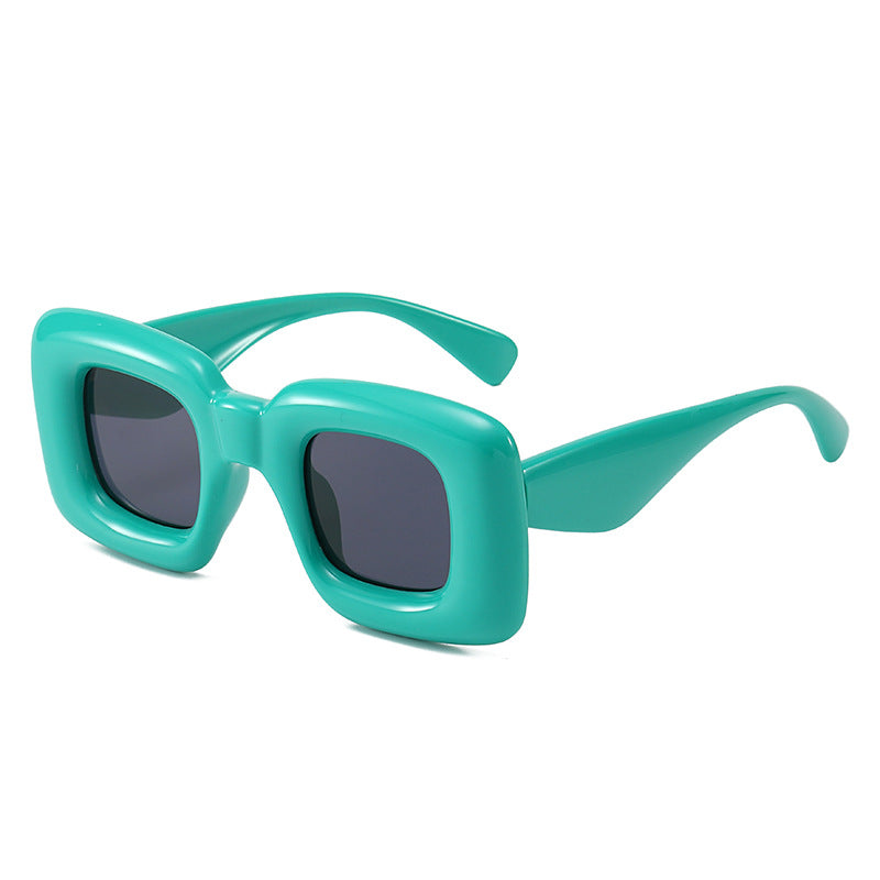 (6 PACK) Wholesale Sunglasses 2023 - BulkSunglassesWholesale.com - Green Frame Black Black Lens