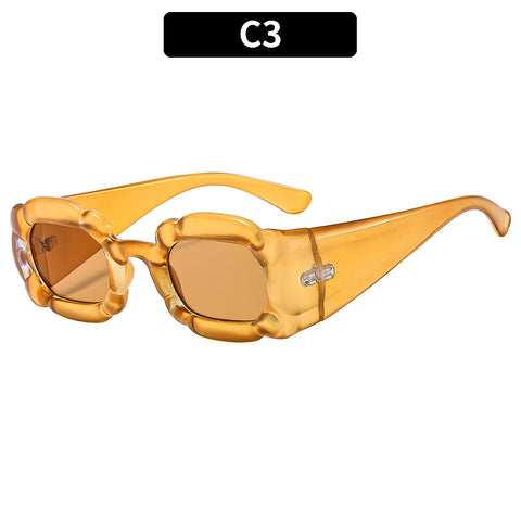 (6 PACK) Wholesale Sunglasses New Arrival Fashion Trendy Women 2023 - BulkSunglassesWholesale.com - Clear Tea Frame Tea Lens