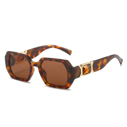 (6 PACK) Wholesale Sunglasses 2023 - BulkSunglassesWholesale.com - Leopard Print Frame Tea Lens
