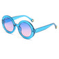 (6 PACK) Wholesale Sunglasses Fashion Round Colorful Unisex Street Trendy 2023 - BulkSunglassesWholesale.com - Blue Frame Blue Pink