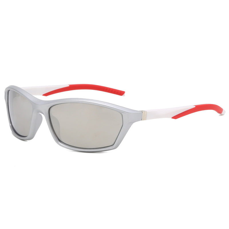 (12 PACK) Wholesale Sports Sunglasses 2023 - BulkSunglassesWholesale.com - Silver Frame Mirrored Lens