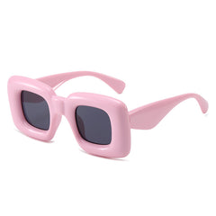(6 PACK) Wholesale Sunglasses 2023 - BulkSunglassesWholesale.com - Pink Frame Black Black Lens