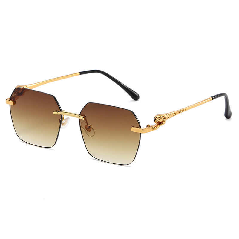 (6 PACK) Wholesale Sunglasses 2023 - BulkSunglassesWholesale.com - Gold Frame Gradient Tea