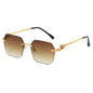 (6 PACK) Wholesale Sunglasses 2023 - BulkSunglassesWholesale.com - Gold Frame Gradient Tea