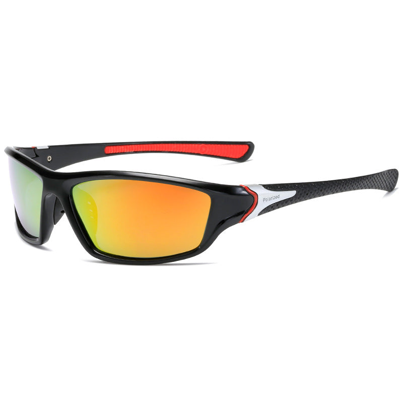 (12 PACK) Wholesale Sports Sunglasses 2023 - BulkSunglassesWholesale.com - Black Frame Red Mirrored