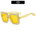 (6 PACK) Wholesale Sunglasses Kids Square Fashion 2023 - BulkSunglassesWholesale.com - Clear Yellow Frame Yellow Lens