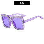 (6 PACK) Wholesale Sunglasses Square Unique Women 2023 - BulkSunglassesWholesale.com - Purple Frame Purple Lens