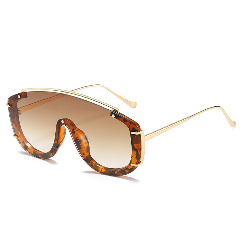(6) PACK Wholesale Sunglasses 2023 - BulkSunglassesWholesale.com - Leopard Print Frame Gradient Tea Lens