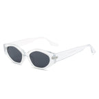 (6 PACK) Wholesale Sunglasses New Arrival Unique Small Cat Eye Fashion Women 2023 - BulkSunglassesWholesale.com - Transparent Frame Black Lens