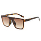 (6 PACK) Wholesale Sunglasses New Arrival Square Trendy Unique Unisex Oversized 2023 - BulkSunglassesWholesale.com - Leopard Print Frame Gradient Tea