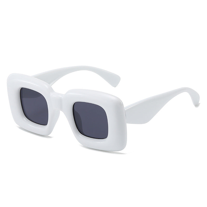 (6 PACK) Wholesale Sunglasses 2023 - BulkSunglassesWholesale.com - White Frame Black Black Lens