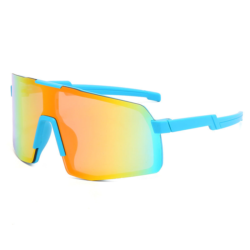 (12 PACK) Wholesale Sports Sunglasses Outdoor Kids Sport Unique Windproof New Arrival Fashion Cycling 2023 - BulkSunglassesWholesale.com - Blue Frame Red Mirrored