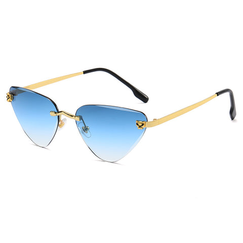 (6 PACK) Wholesale Sunglasses 2023 - BulkSunglassesWholesale.com - Gold Frame Gradient Blue