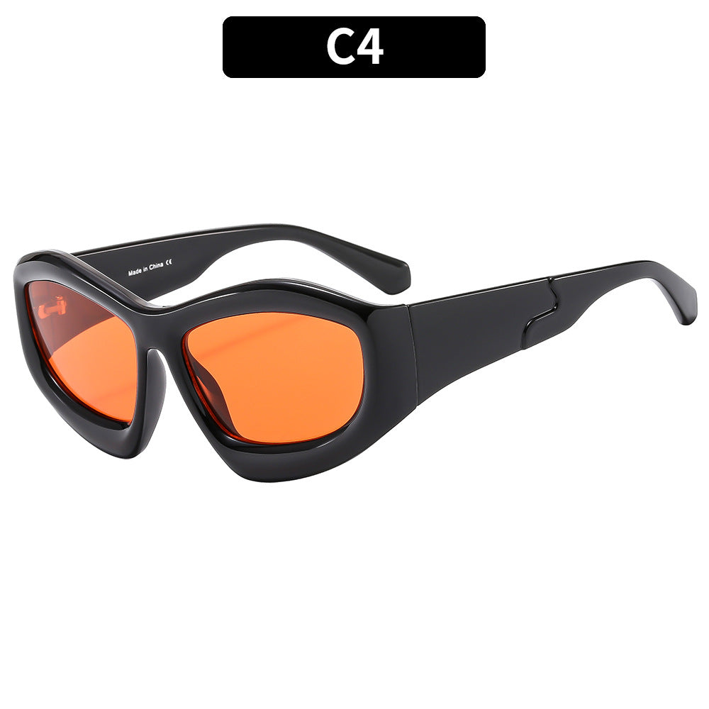 (6 PACK) Wholesale Sunglasses Unique Hip Hop Fashion Trendy 2023 - BulkSunglassesWholesale.com - Black Frame Yellow Lens