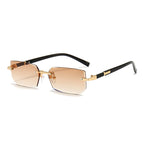 (6 PACK) Wholesale Sunglasses New Arrival Rimless Fashion Trendy Cut Edge Unique Jelly Women 2024 - BulkSunglassesWholesale.com - Gradient Tea