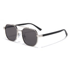 (6 PACK) Wholesale Sunglasses New Arrival Metal Double Bridge Men Oversized Women 2023 - BulkSunglassesWholesale.com - Silver Frame Black Black Lens Gradient