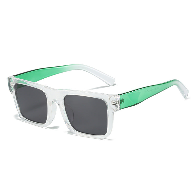 (6 PACK) Wholesale Sunglasses Fashion Fashion Square Women 2024 - BulkSunglassesWholesale.com - Green Frame Black Lens