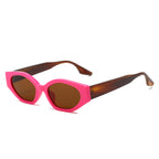 (6 PACK) Wholesale Sunglasses New Arrival Unique Small Cat Eye Fashion Women 2023 - BulkSunglassesWholesale.com - Red Frame Tea Lens