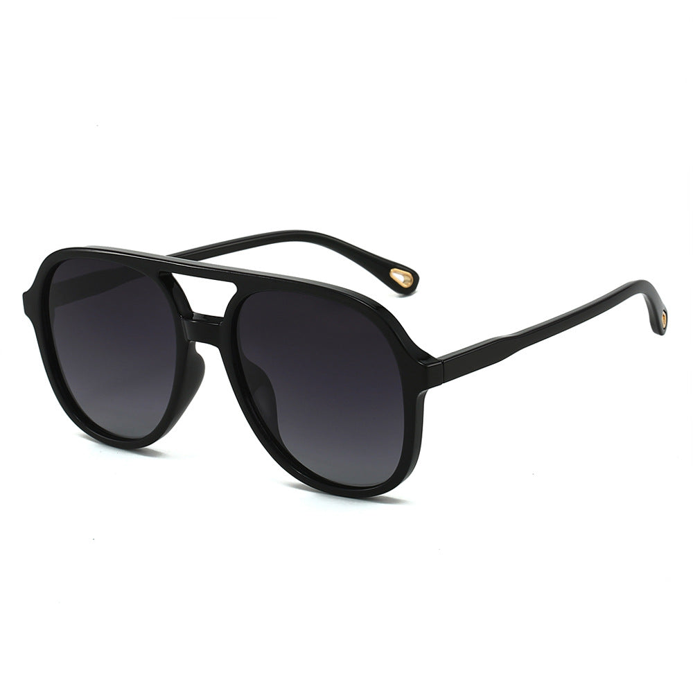 (6 PACK) Wholesale Sunglasses Polarized Unisex Classic Aviator Aviator 2024 - BulkSunglassesWholesale.com - Black Frame Gradient Black Lens
