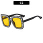 (6 PACK) Wholesale Sunglasses Kids Square Fashion 2023 - BulkSunglassesWholesale.com - Shiny Black Frame Yellow Lens