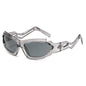 (6 PACK) Wholesale Sunglasses Unique Punk Women Y2K Futuristic Funny Cycling 2023 - BulkSunglassesWholesale.com - Clear Grey Frame Grey