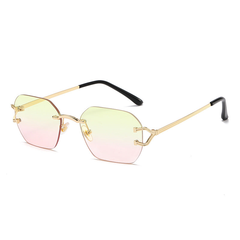 (6 PACK) Wholesale Sunglasses 2023 - BulkSunglassesWholesale.com - Gold Frame Yellow Pink