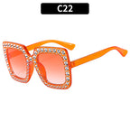 (6 PACK) Wholesale Sunglasses Square Unique Women 2023 - BulkSunglassesWholesale.com - Dark Orange Frame Gradient Red Lens