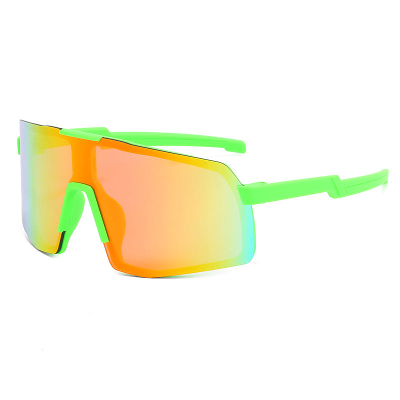 (12 PACK) Wholesale Sports Sunglasses Outdoor Kids Sport Unique Windproof New Arrival Fashion Cycling 2023 - BulkSunglassesWholesale.com - Green Frame Red Mirrored