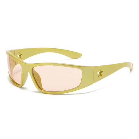 (6 PACK) Wholesale Sunglasses 2023 - BulkSunglassesWholesale.com - Yellow Frame Tea