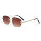 (6 PACK) Wholesale Sunglasses Vintage Small Oval Women Rimless Fashion New Arrival 2023 - BulkSunglassesWholesale.com - Gold Frame Gradient Tea