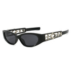 (6 PACK) Wholesale Sunglasses New Arrival Ninja Star Fashion Small Cat Eye Star Fashion 2024 - BulkSunglassesWholesale.com - Black Frame Black Lens