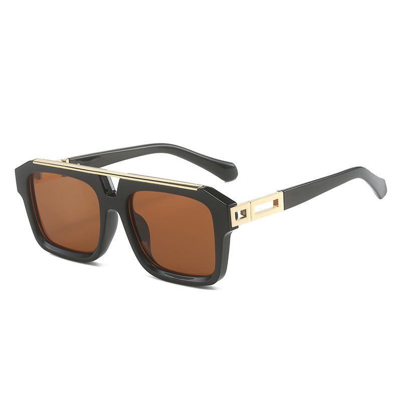(6 PACK) Wholesale Sunglasses 2023 - BulkSunglassesWholesale.com - Black Frame Tea Lens