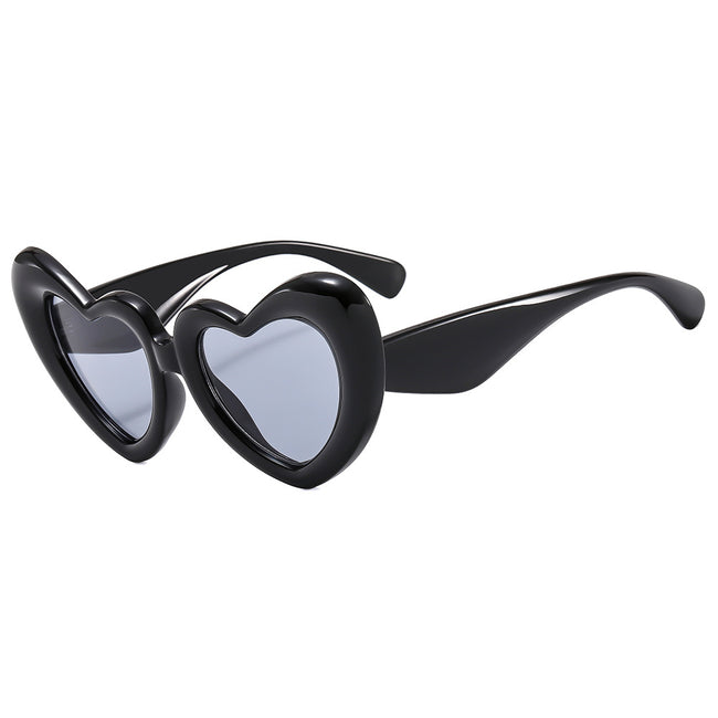 (6 PACK) Wholesale Sunglasses New Arrival Fashion Inflated Fashion Women 2023 - BulkSunglassesWholesale.com - Black Frame Black Lens Hover Image