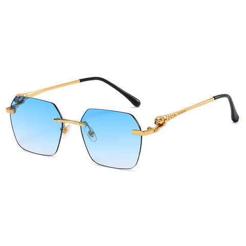 (6 PACK) Wholesale Sunglasses 2023 - BulkSunglassesWholesale.com - Gold Frame Blue